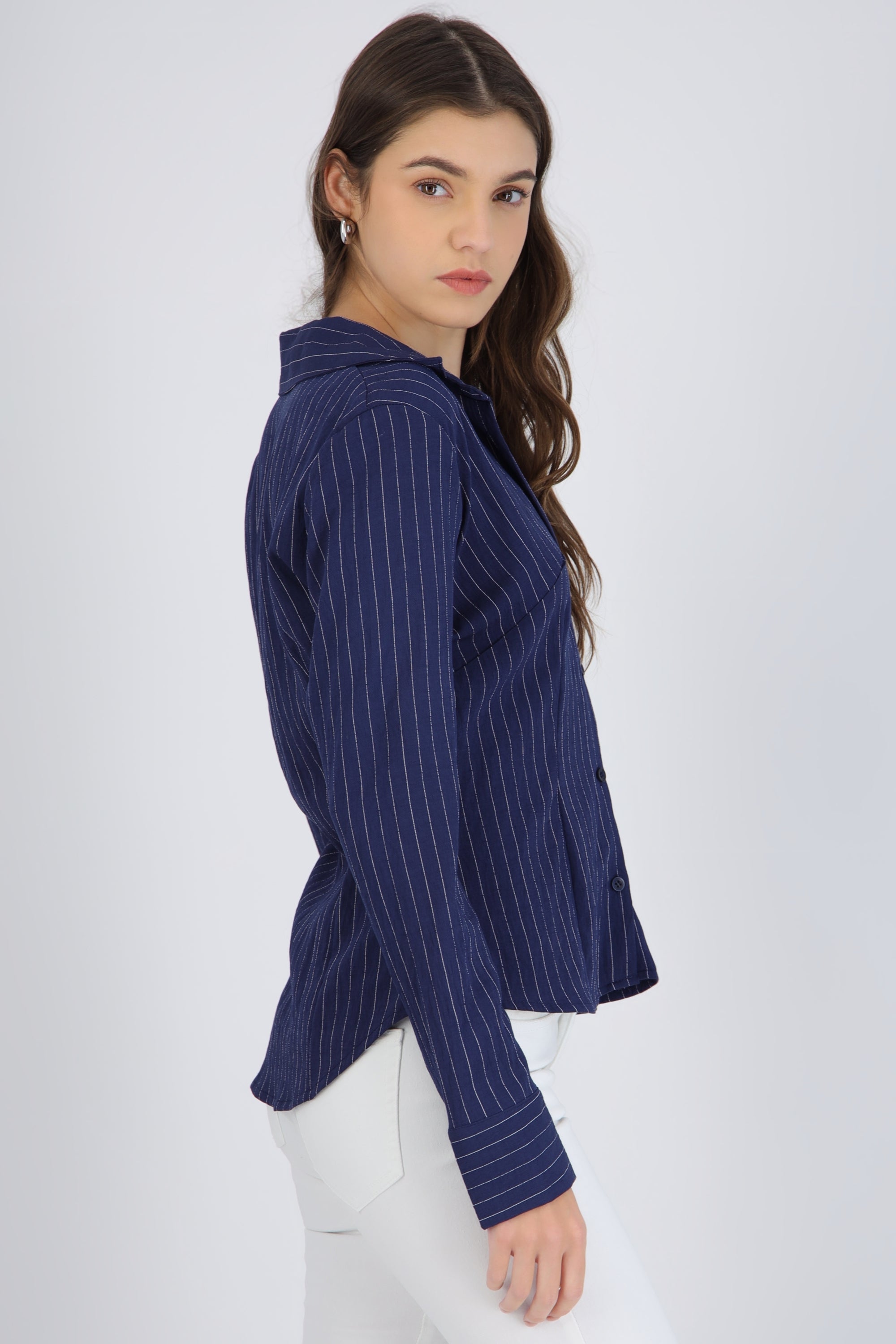 Camisa rayas detalle pinzas