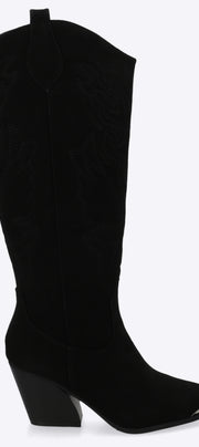 Bota vaquera punta metalica gamucina