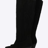 Bota vaquera punta metalica gamucina