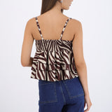 Top tirantes con olanes estampado