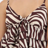 Top tirantes con olanes estampado