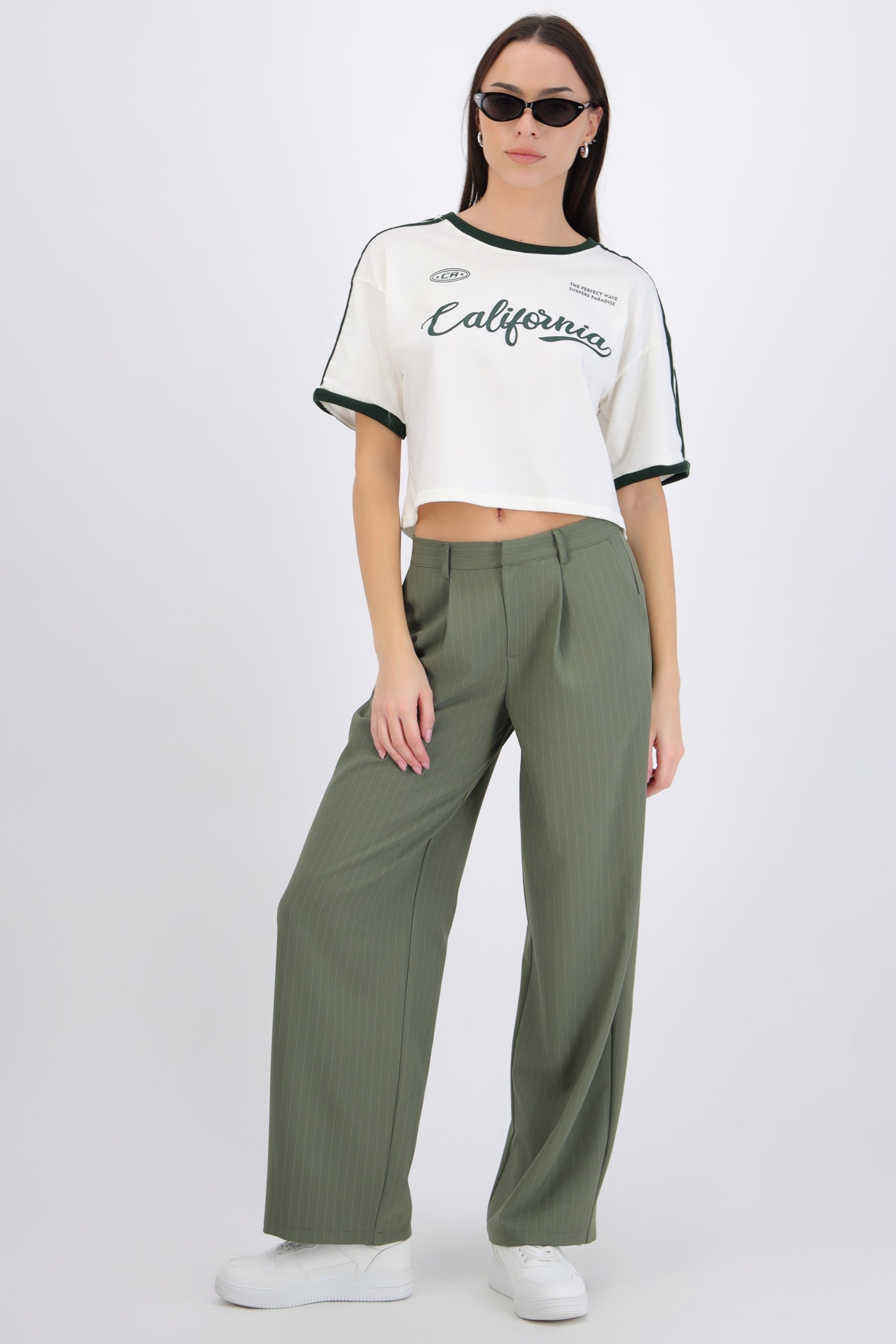 Pantalón rayado wide