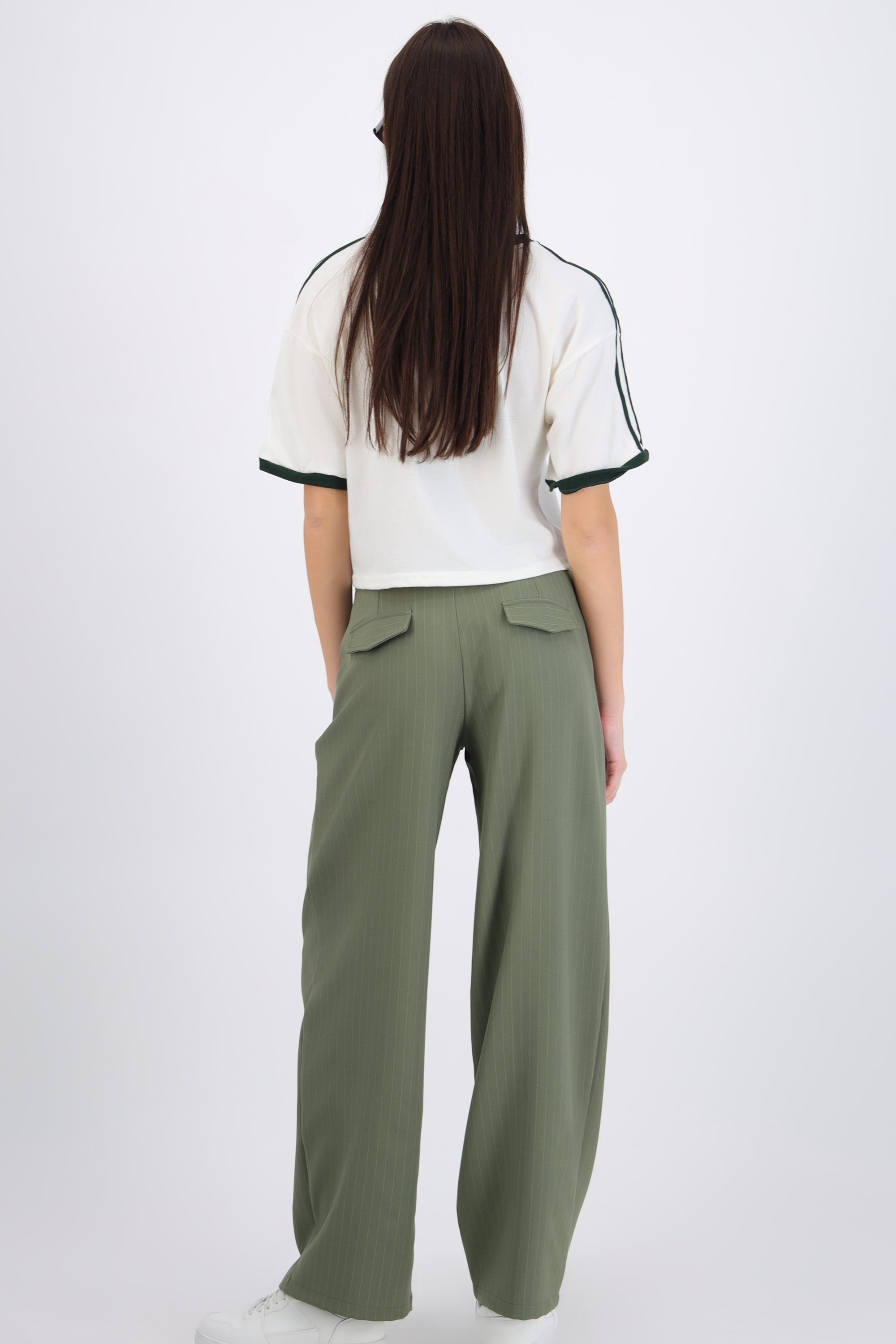 Pantalón rayado wide