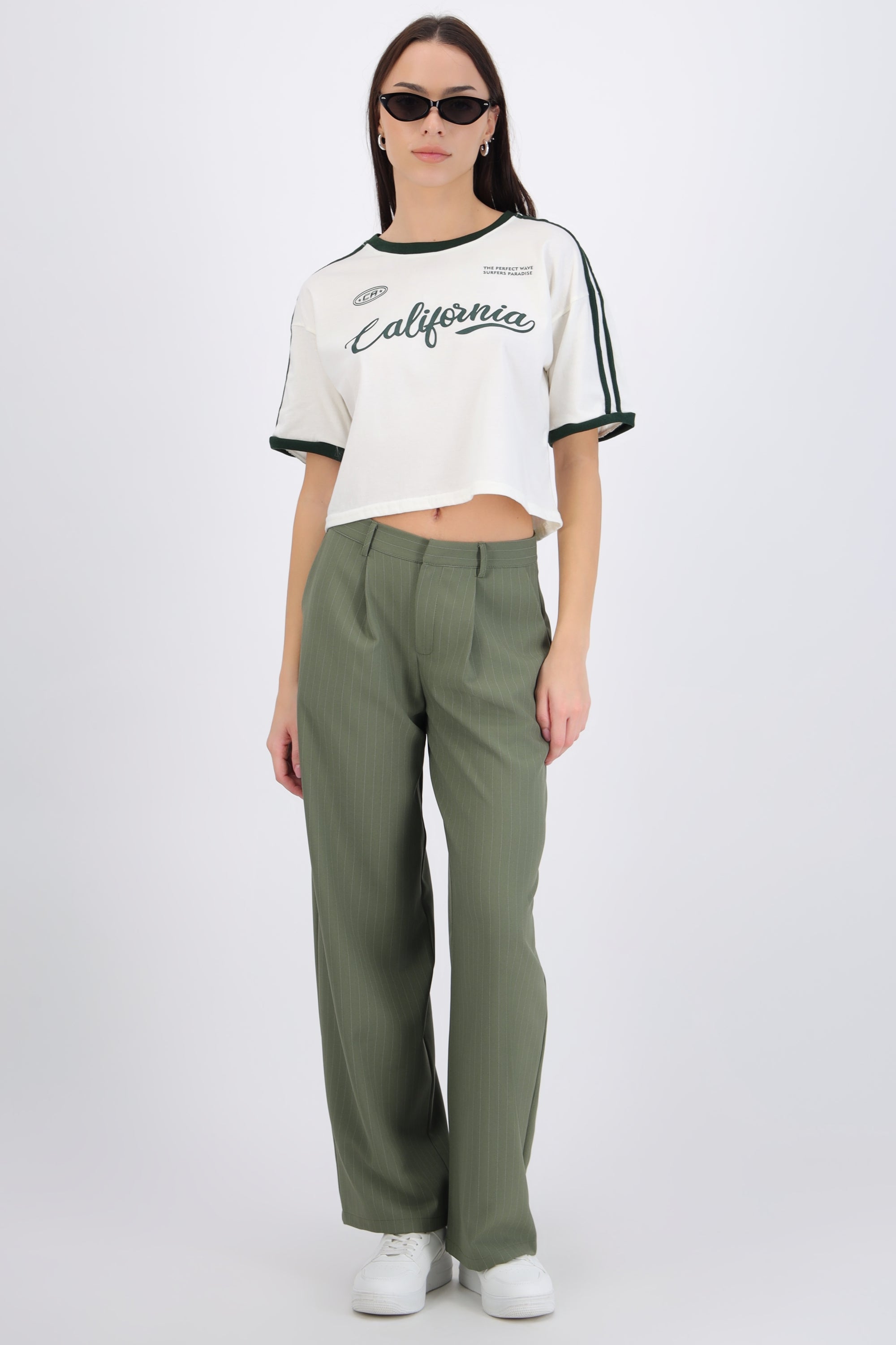Pantalón rayado wide