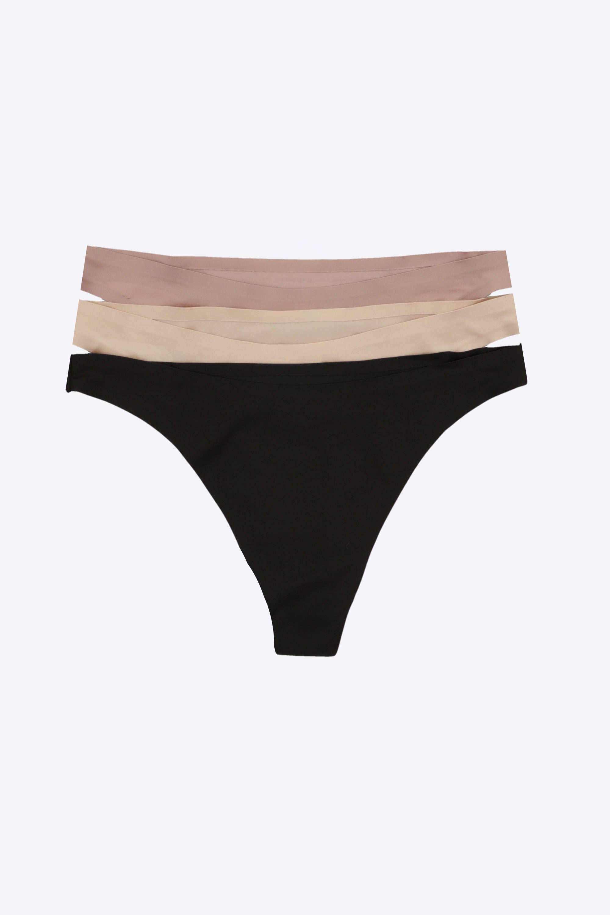 Tripack tanga tela satinada NEGRO COMBO