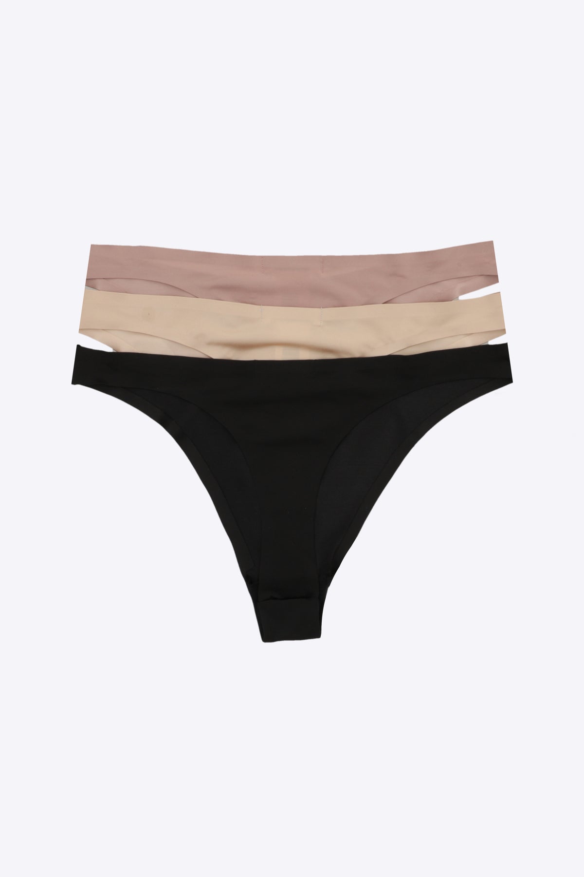 Tripack tanga tela satinada NEGRO COMBO
