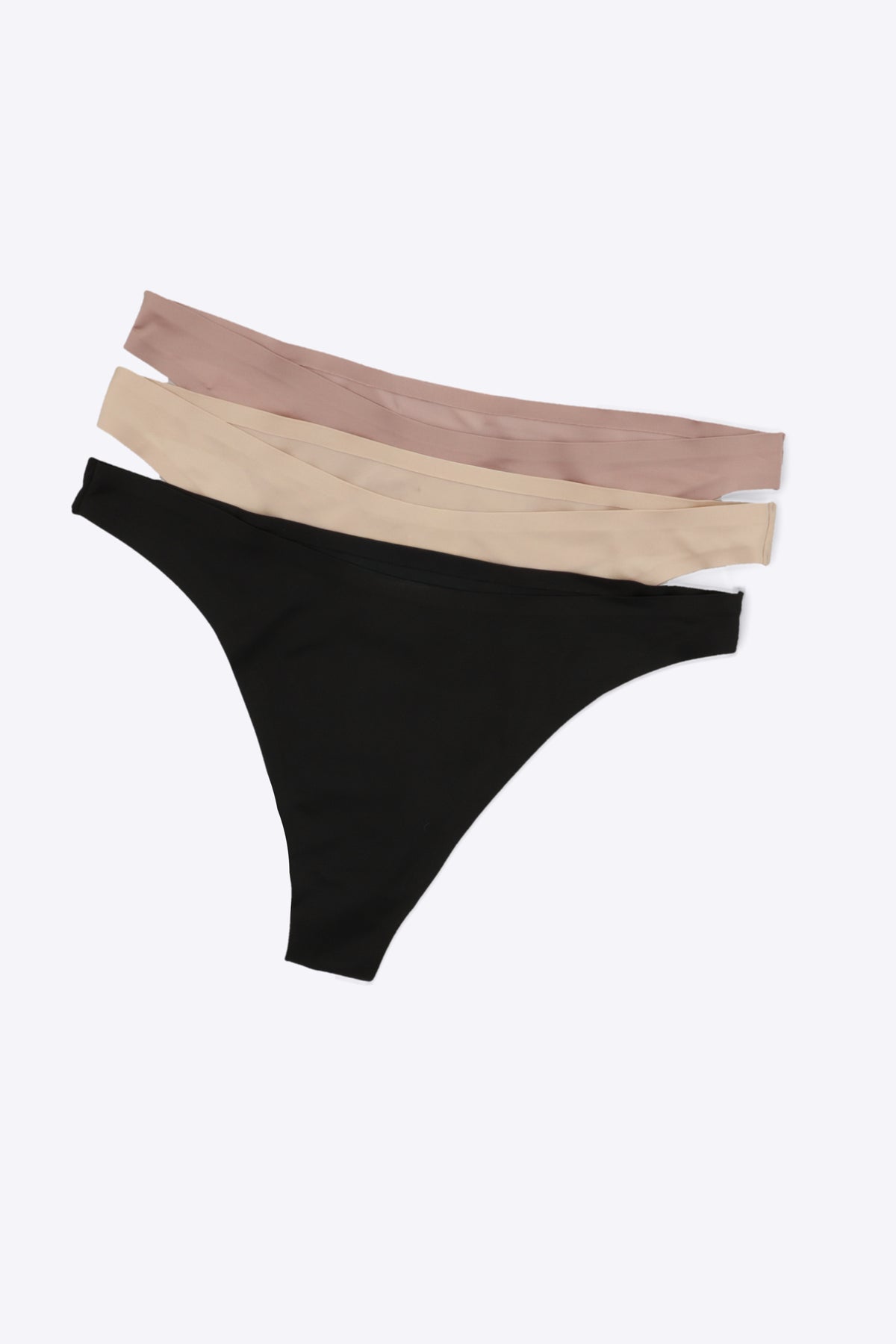 Tripack tanga tela satinada NEGRO COMBO