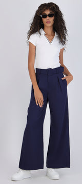 Pantalón wide leg detalle cinturón