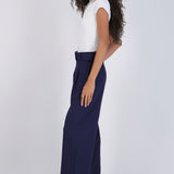 Pantalón wide leg detalle cinturón