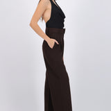 Pantalón wide leg detalle cinturón
