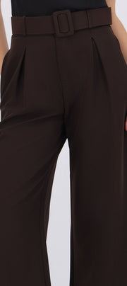 Pantalón wide leg detalle cinturón