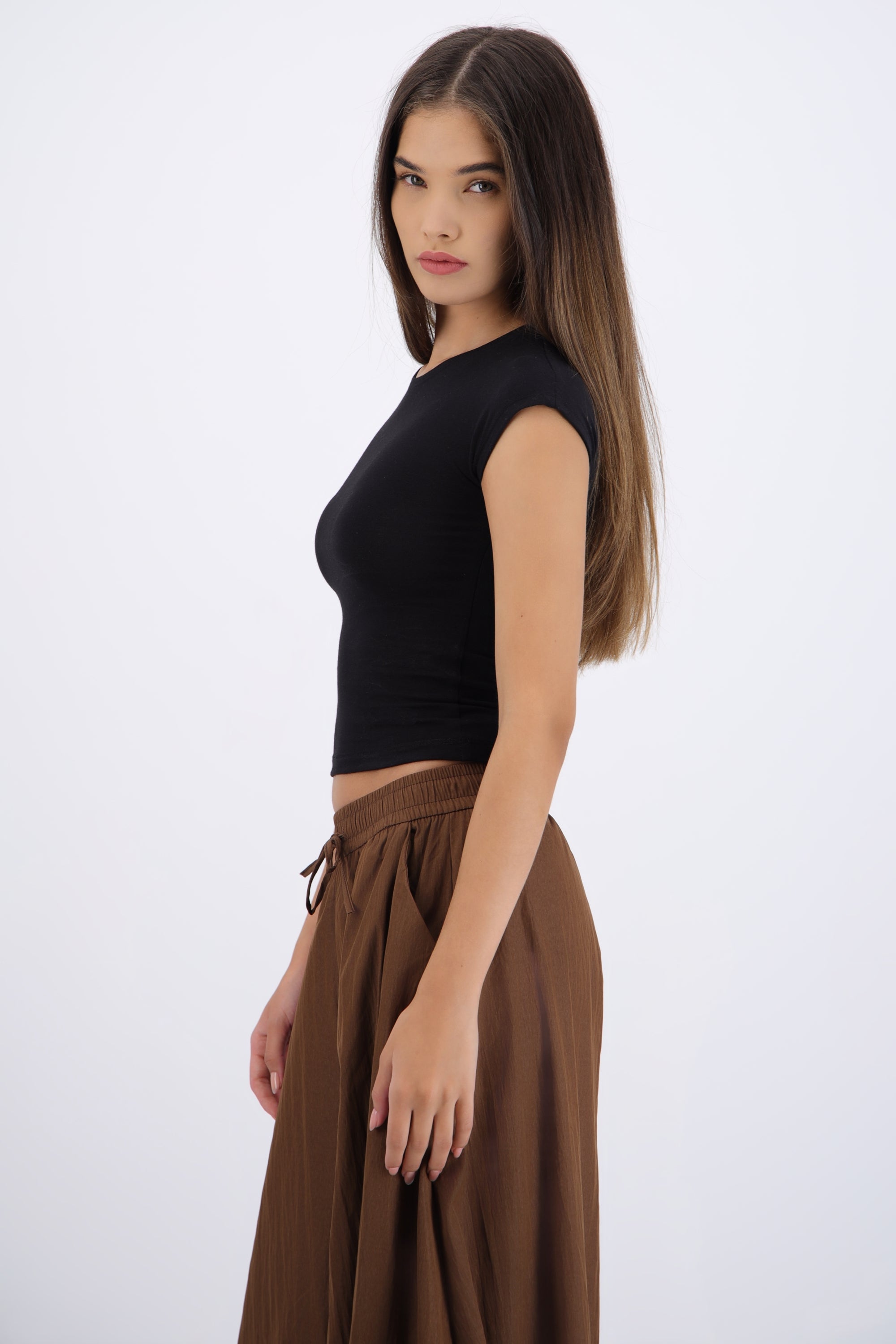 Top crop manga corta gajo