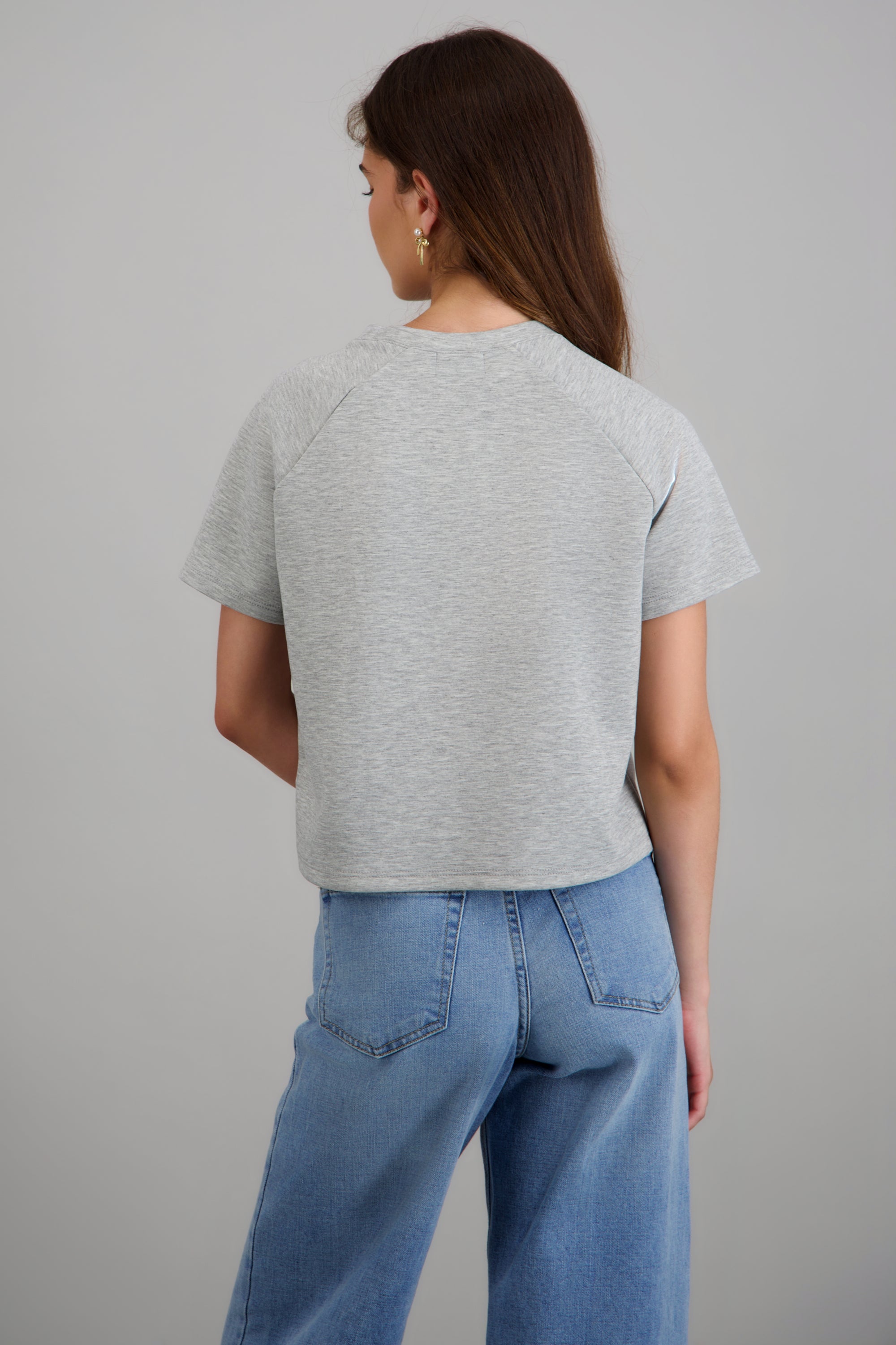 Playera basica tacto suave GRIS JASPE