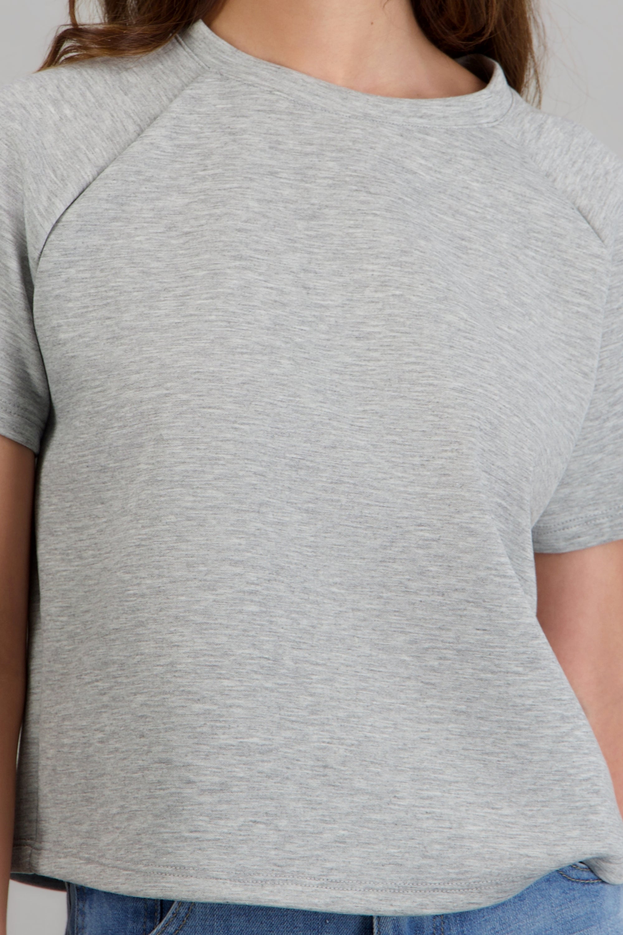 Playera basica tacto suave GRIS JASPE