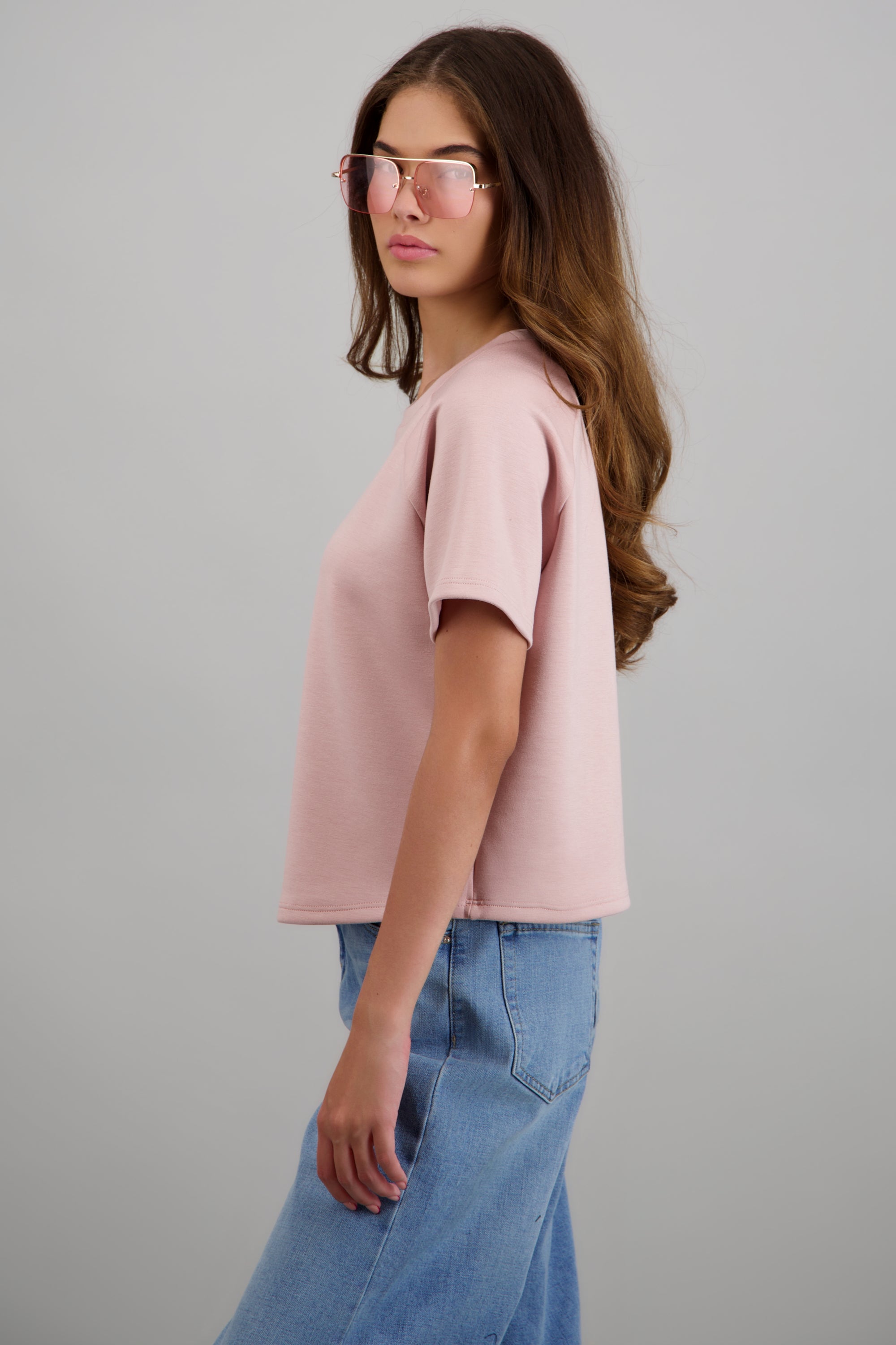 Playera basica tacto suave PALO DE ROSA