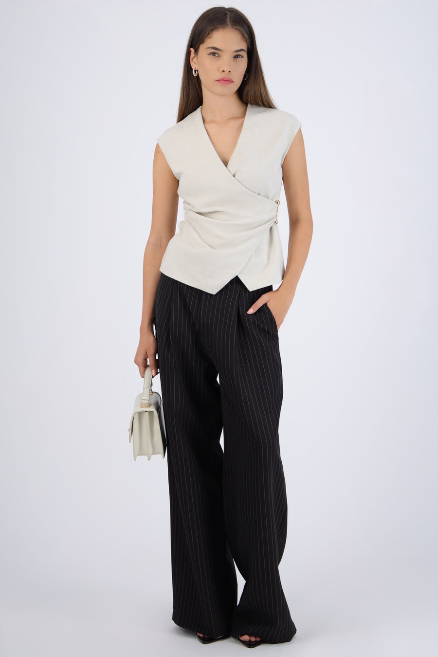 Pantalon cinturon rayas