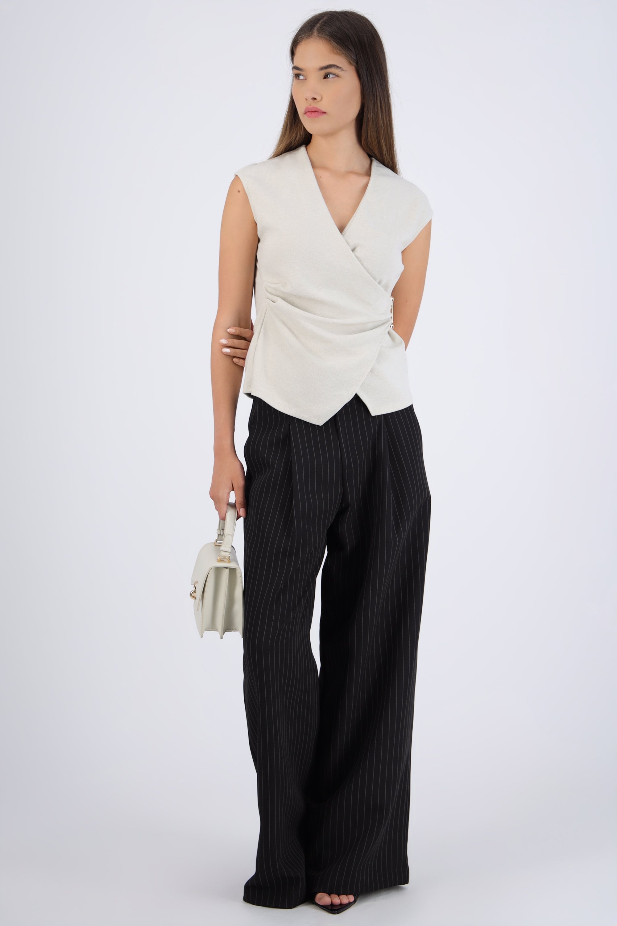 Pantalon cinturon rayas NEGRO COMBO