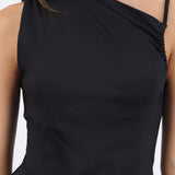 Top asimetrico tirante frunce