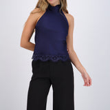 Top halter detalle encaje