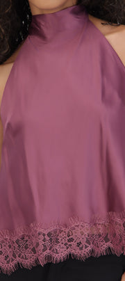 Top halter detalle encaje