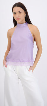 Top halter detalle encaje