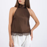 Top halter detalle encaje