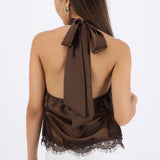 Top halter detalle encaje