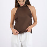 Top halter detalle encaje