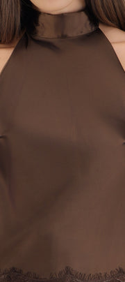 Top halter detalle encaje