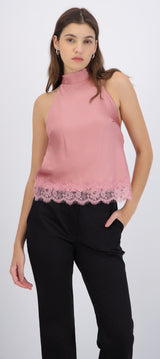 Top halter detalle encaje