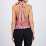 Top halter detalle encaje