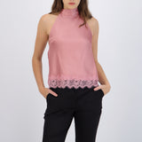 Top halter detalle encaje