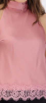 Top halter detalle encaje