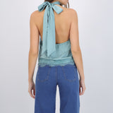 Top halter detalle encaje