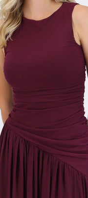Vestido mesh largo drapeado