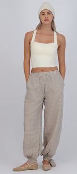 Pantalón globo gingham