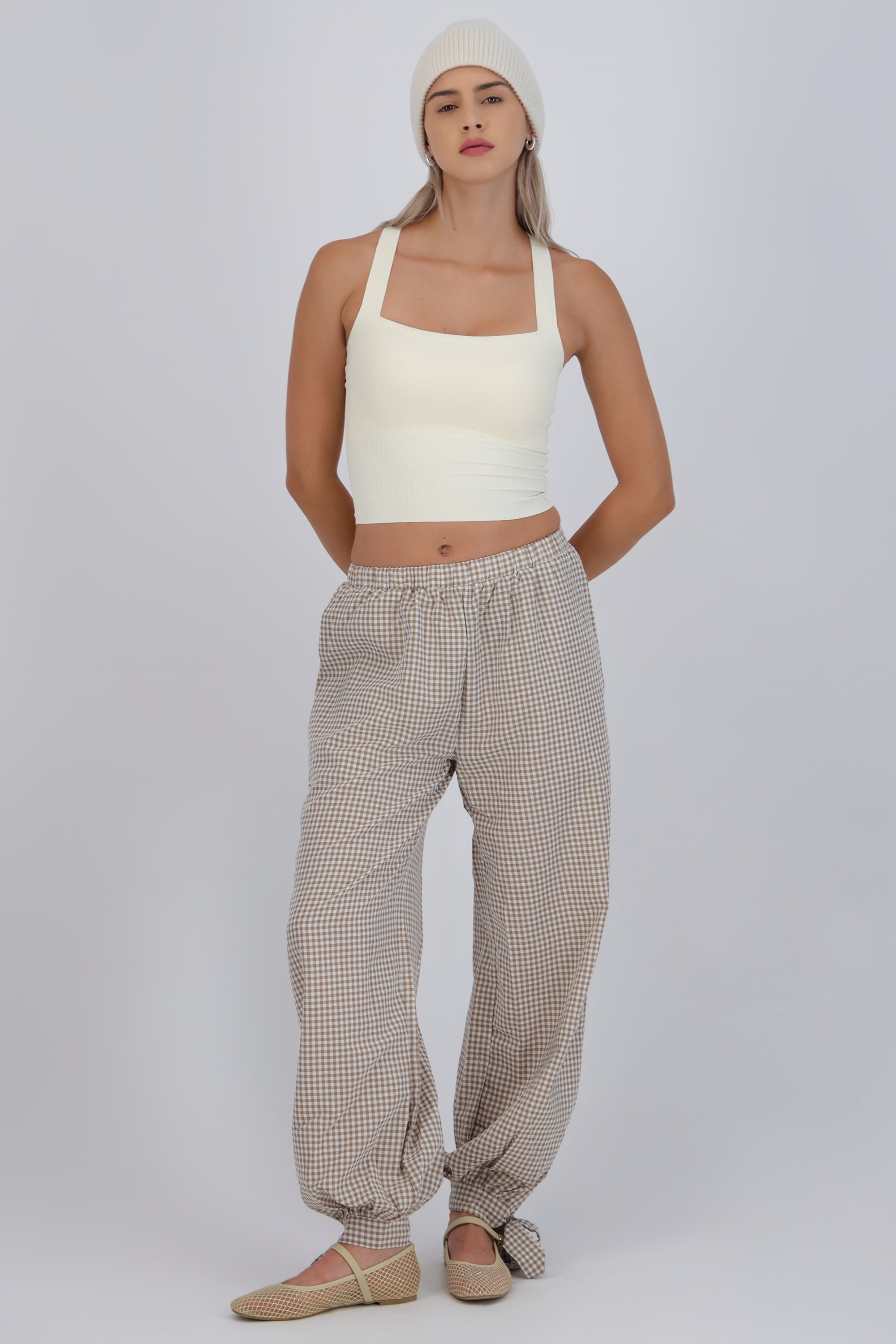 Pantalón globo gingham