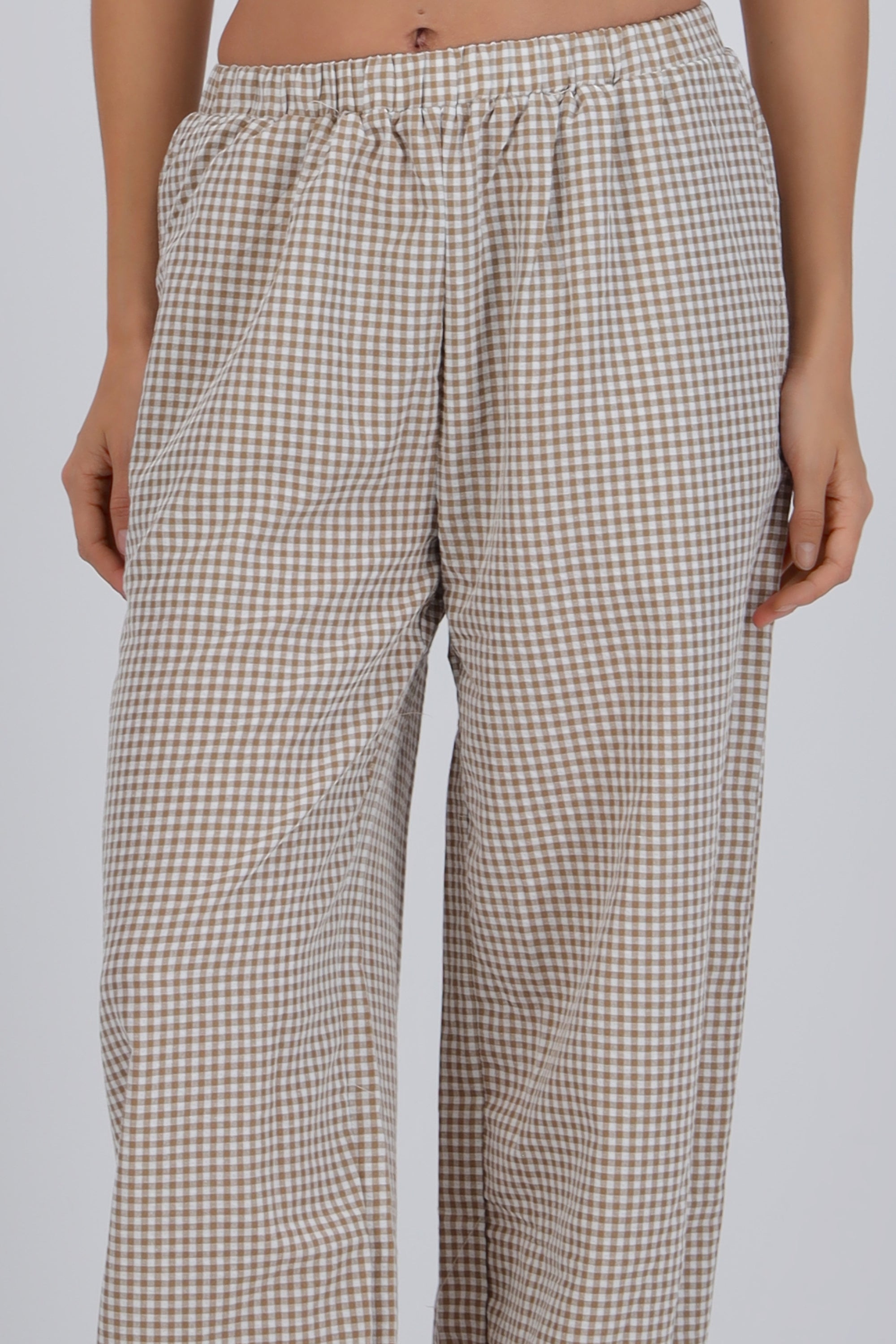 Pantalón globo gingham CAFE COMBO