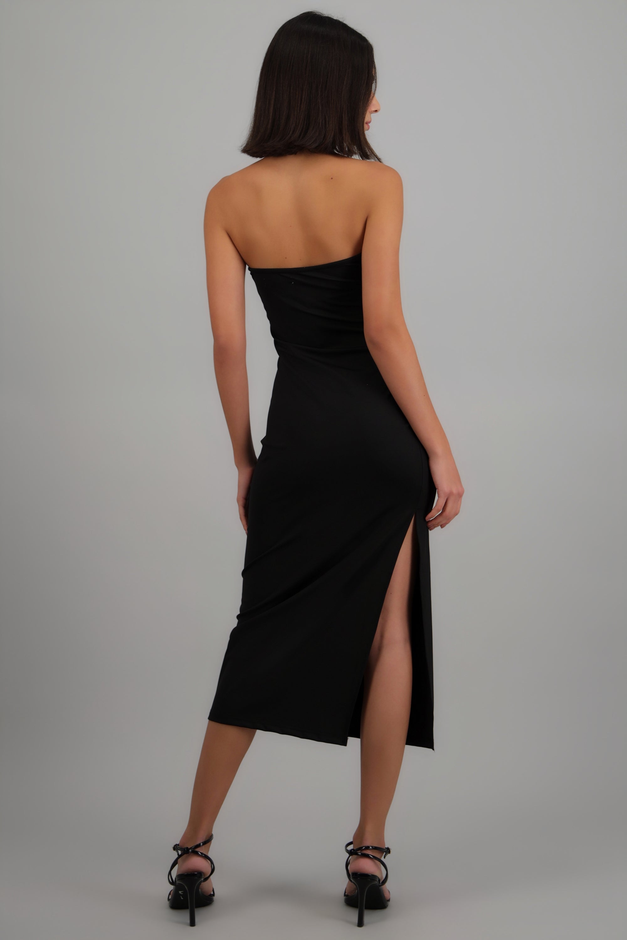 Vestido straple licra NEGRO