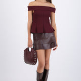 Falda doble olan PU