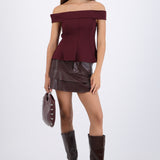Falda doble olan PU
