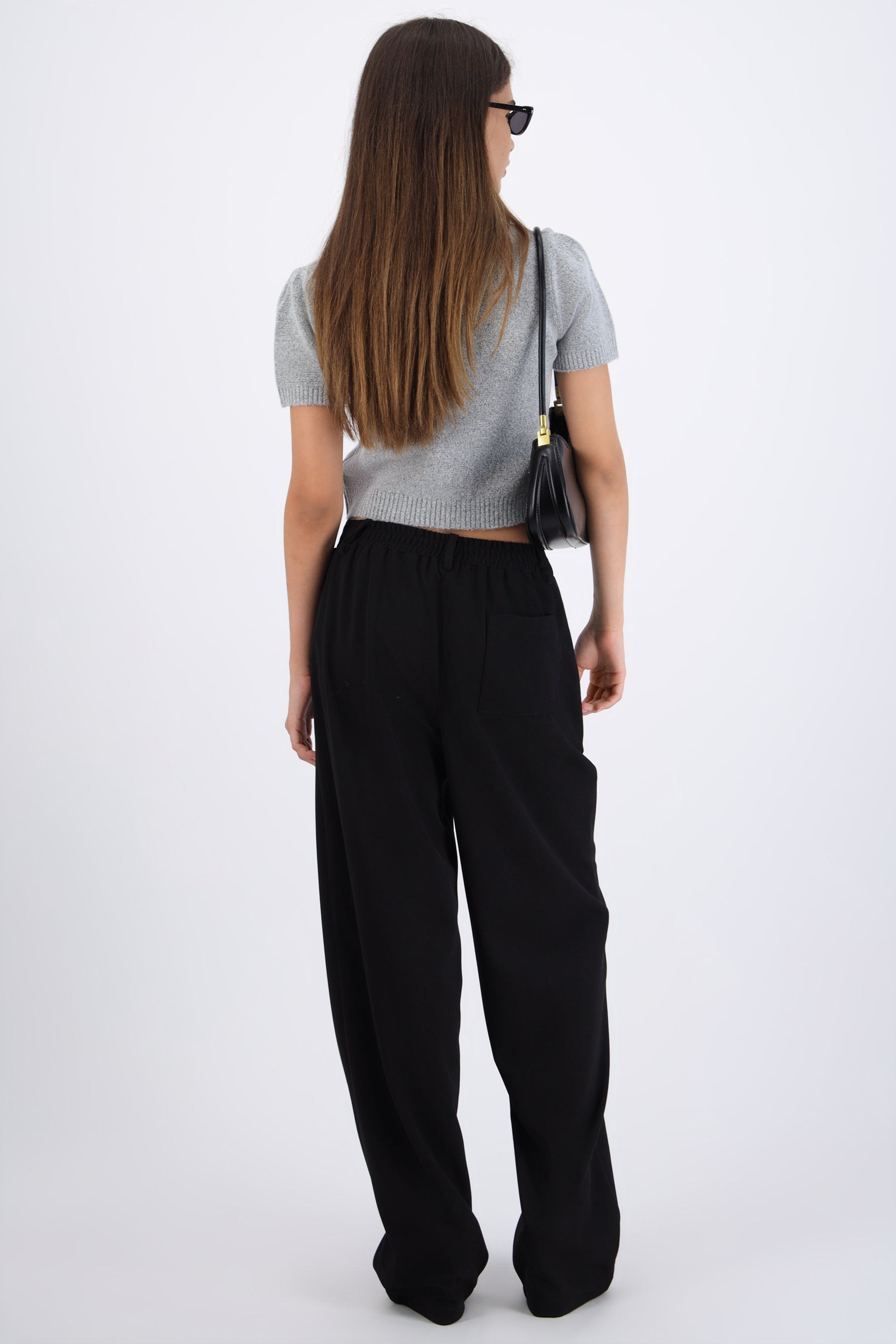 Pantalon recto liso NEGRO