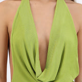 Bodysuit halter cuello cascada