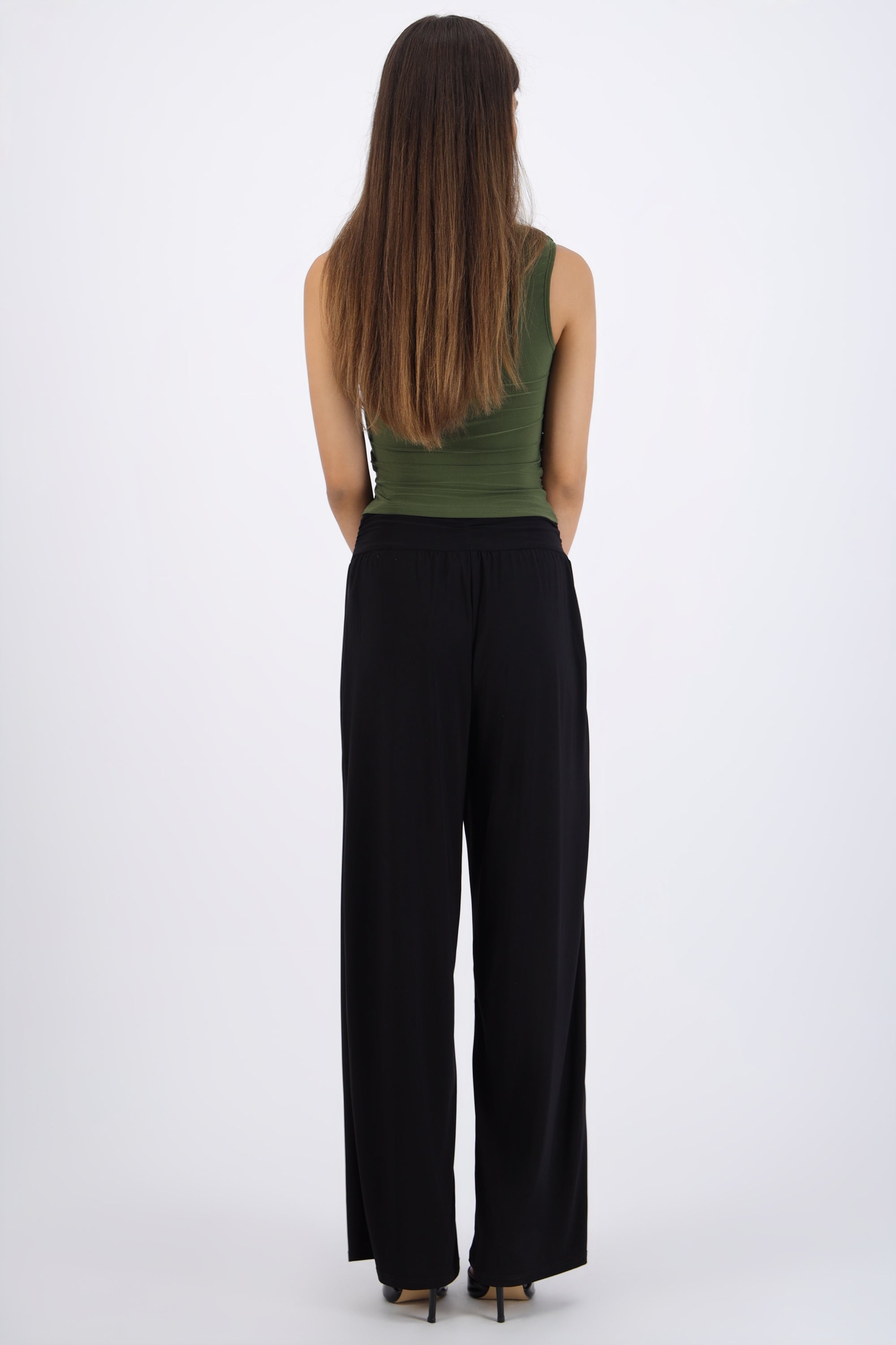 Pantalon wide led detalle pretina NEGRO