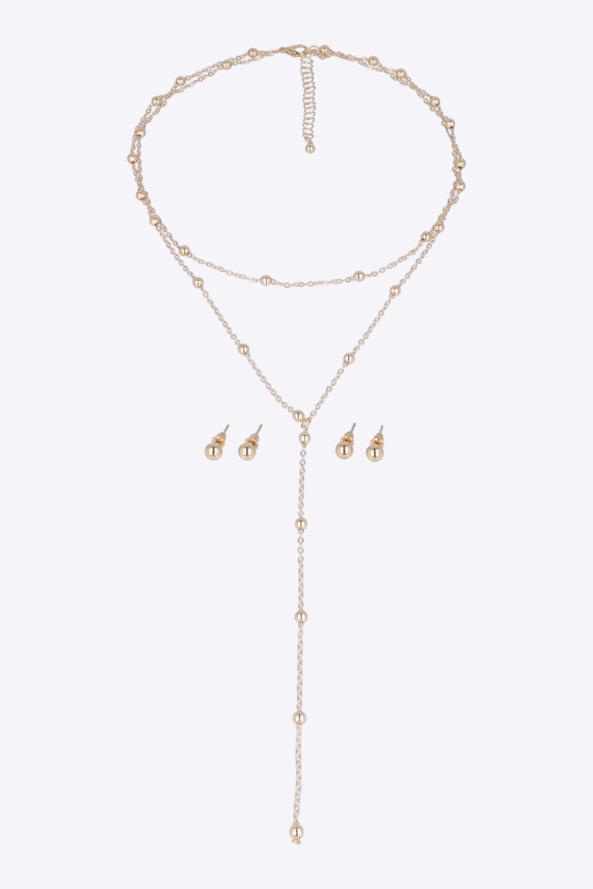 Set aretes collar delgado y
