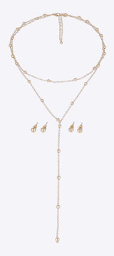 Set aretes collar delgado y