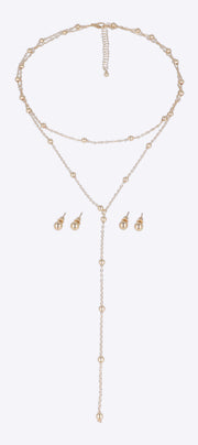 Set aretes collar delgado y