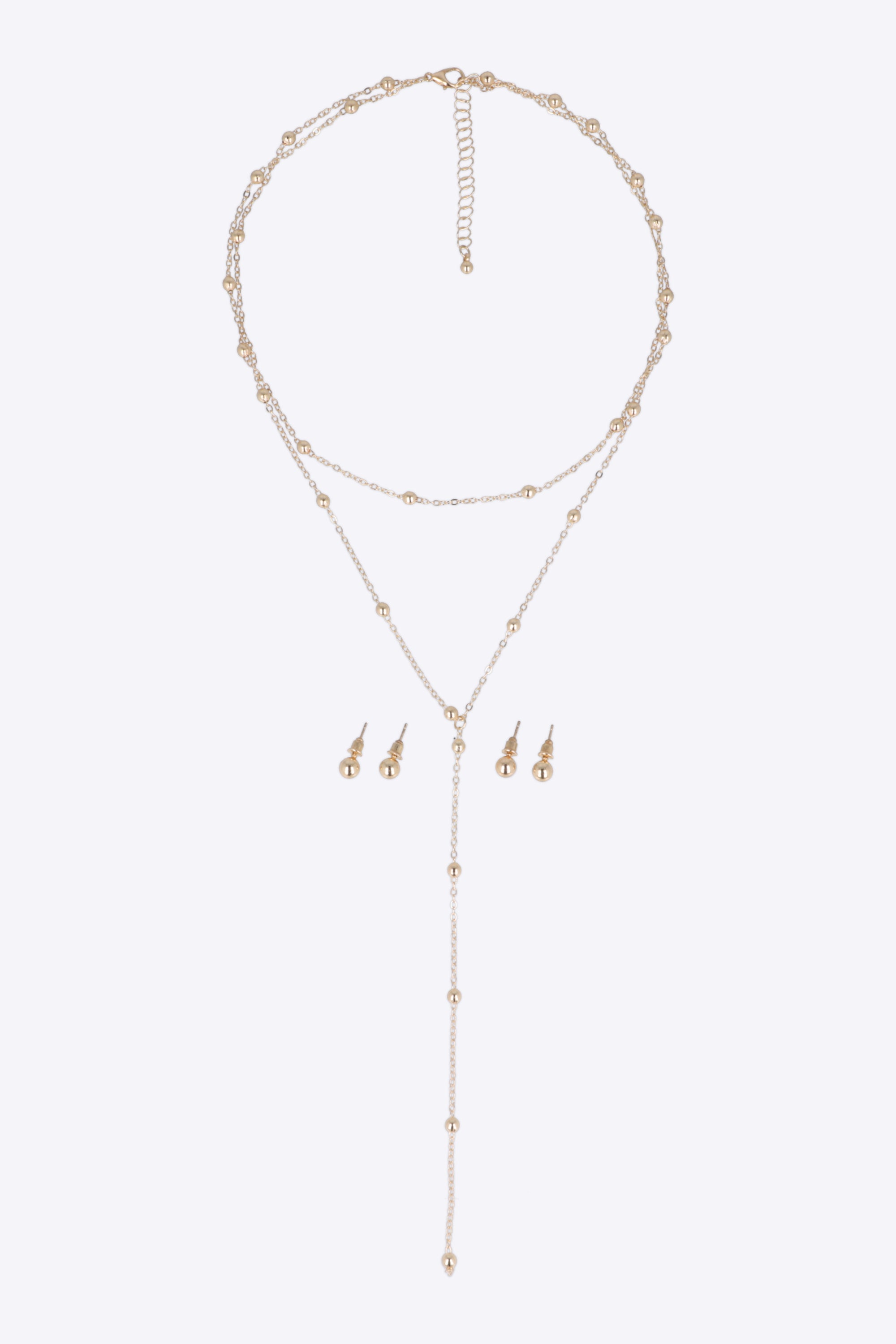 Set aretes collar delgado y