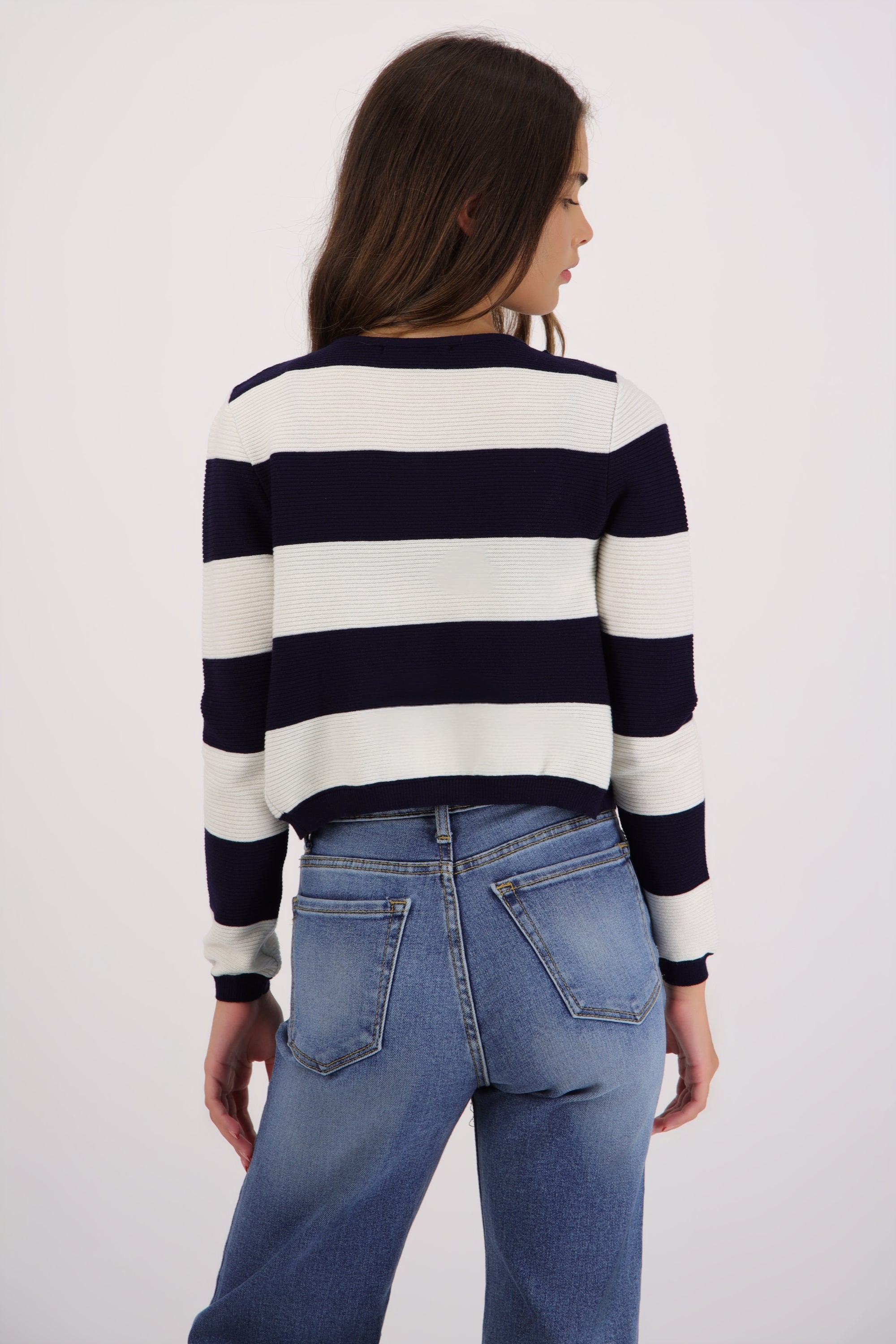 Set cardigan y top líneas MARINO COMBO