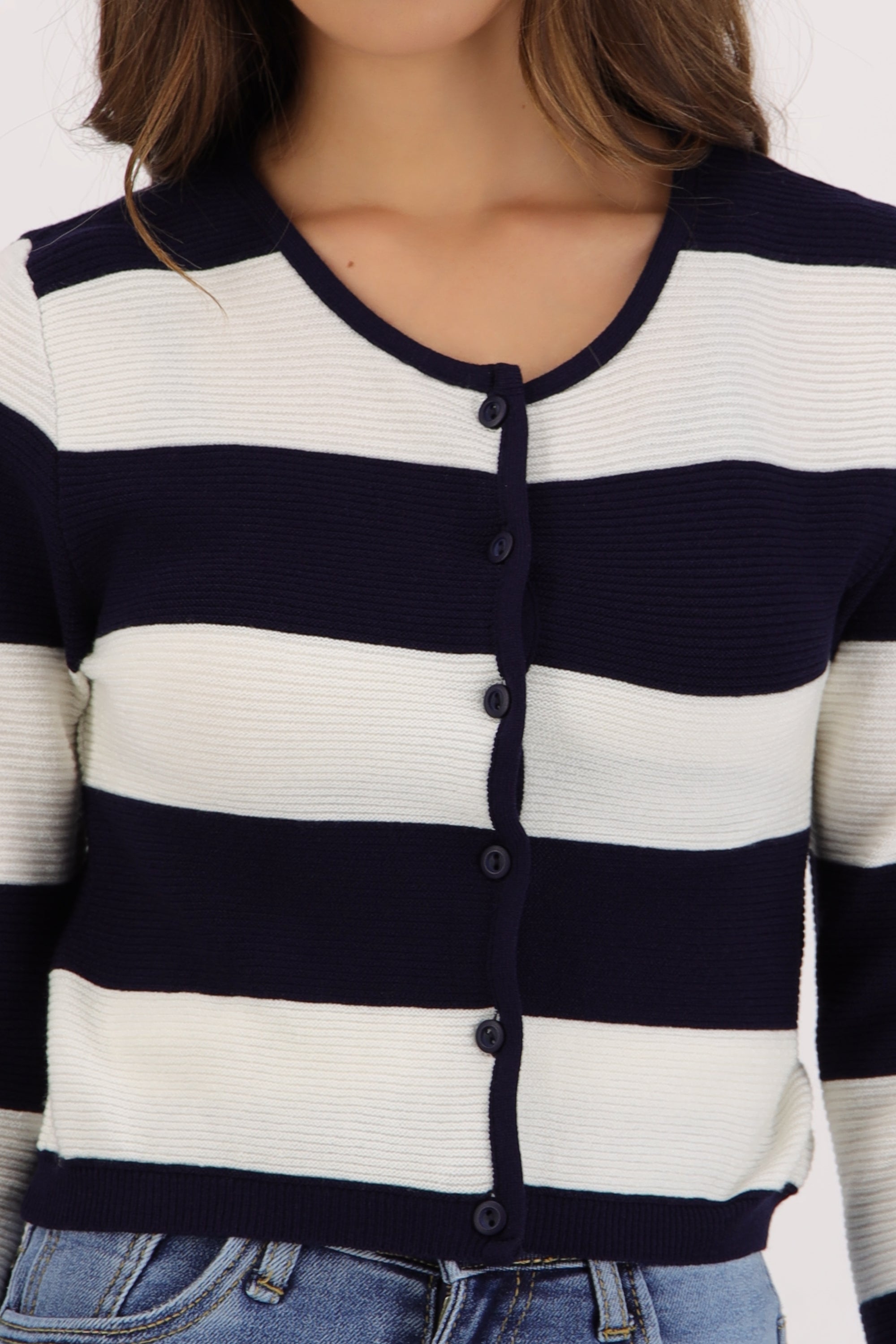 Set cardigan y top líneas MARINO COMBO